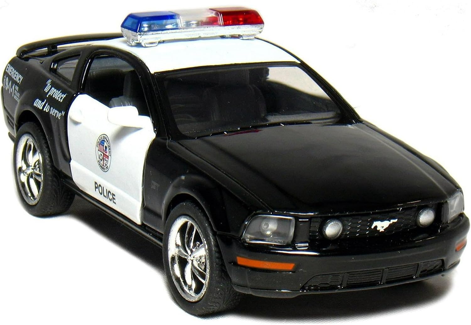 1:38 Die-Cast Police Muscle Car Model, 5-Inch Pull-Back