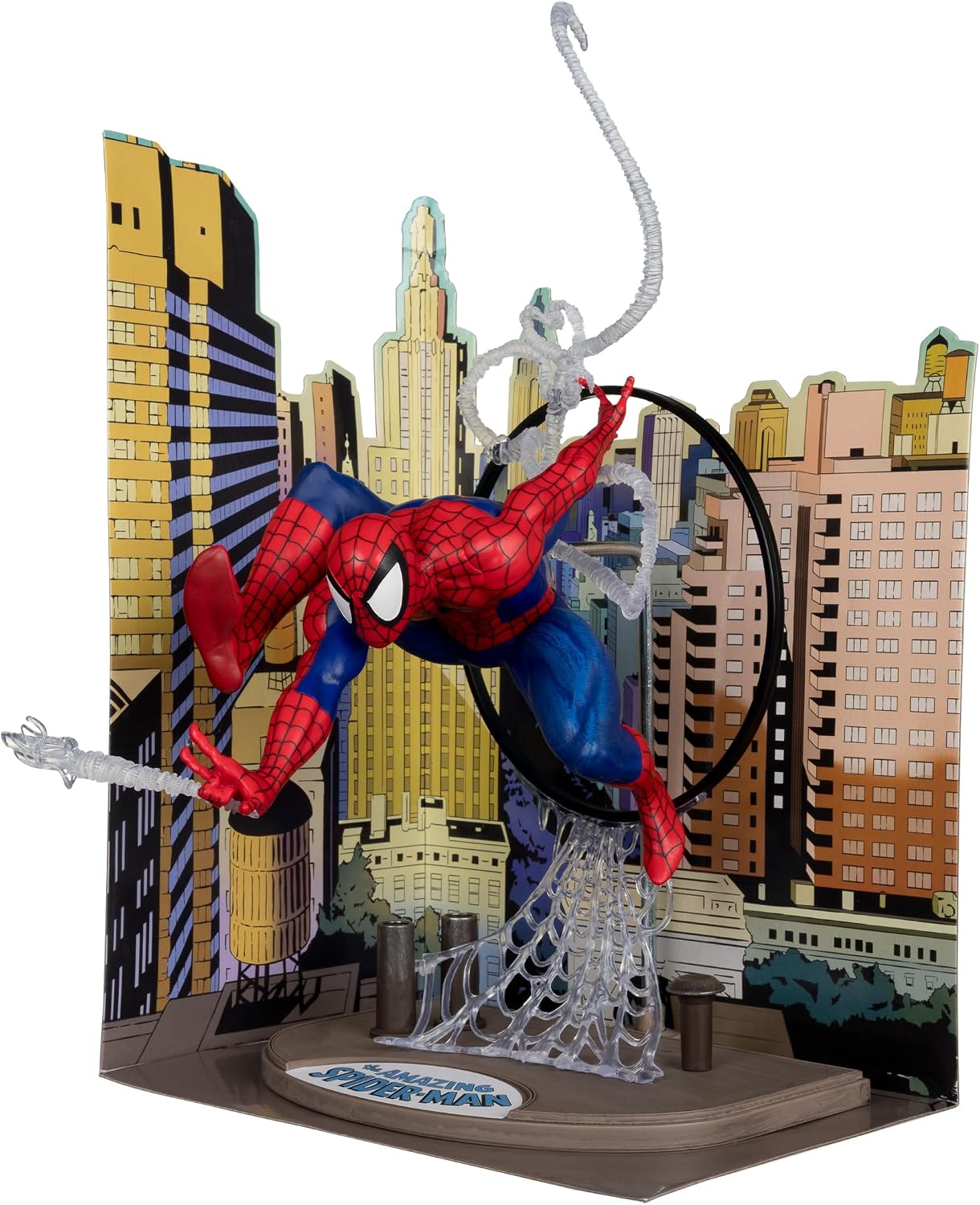 1:6 Scale Posed Superhero Figure with Display Scene and Comic Book