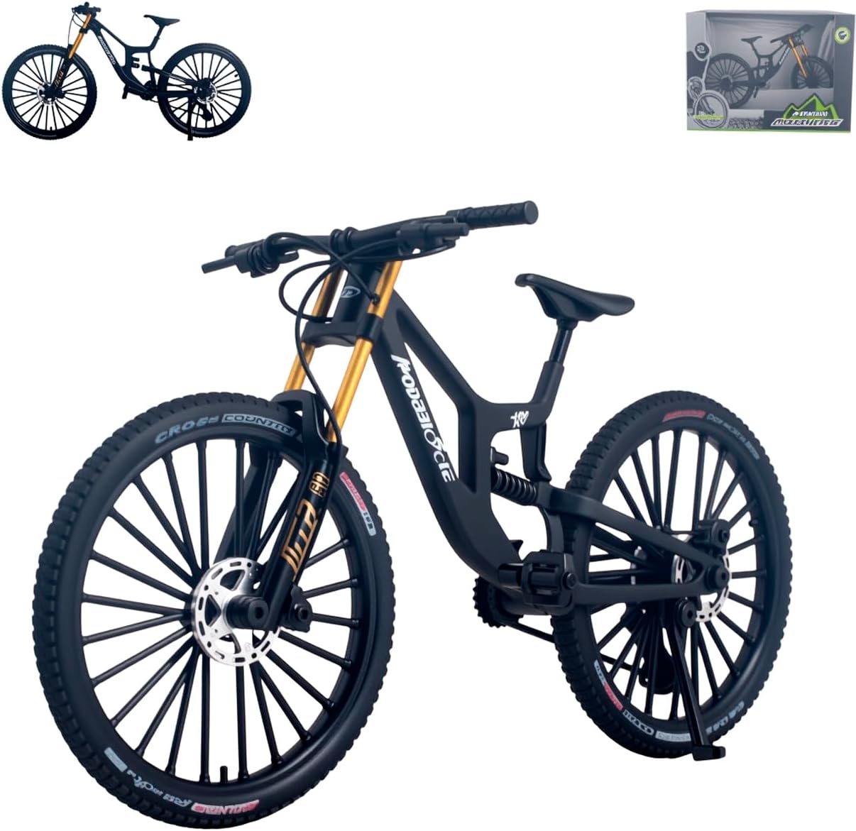 1:8 Scale Die-Cast Mountain Bike Desk Model, Black