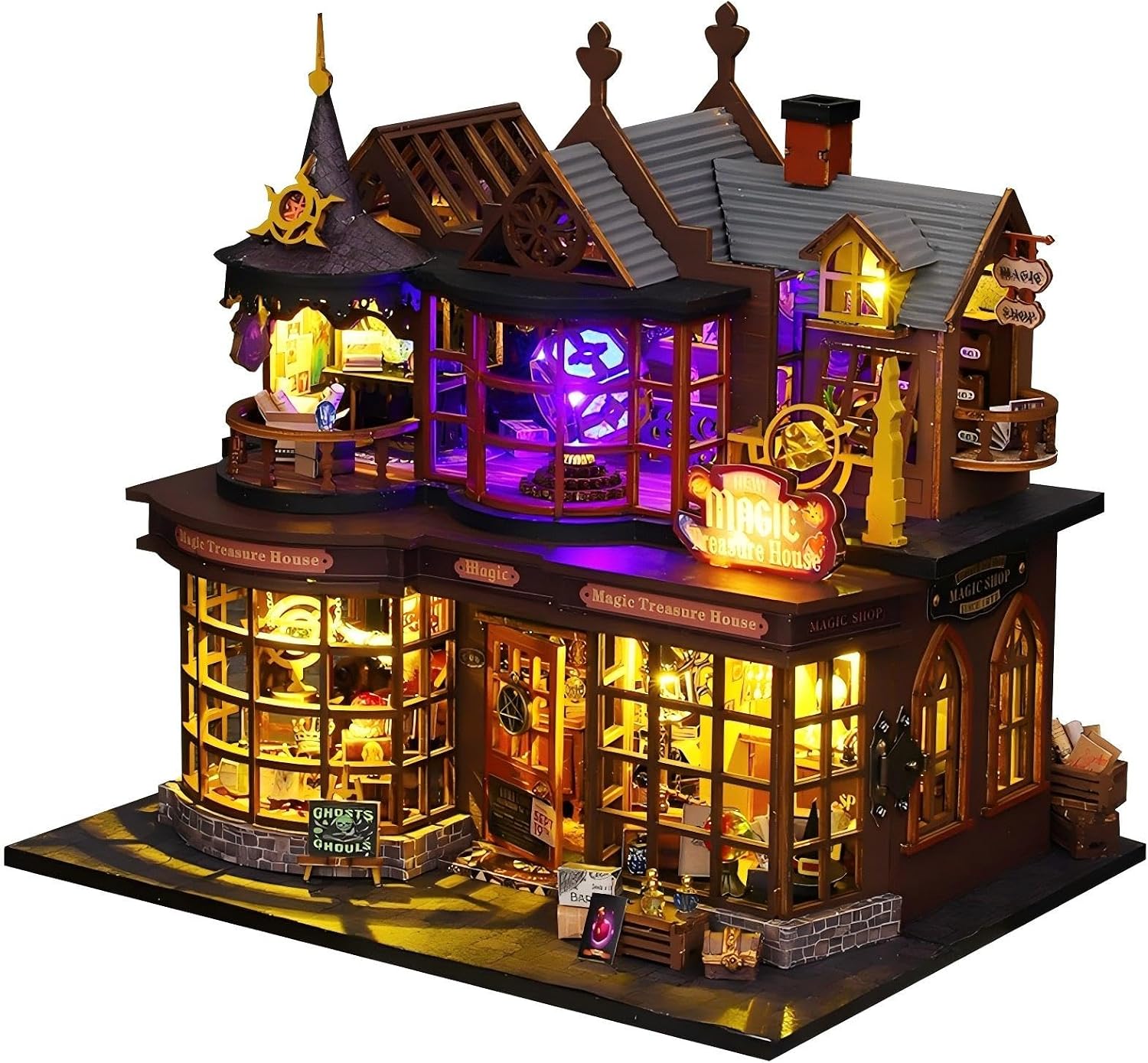DIY Miniature House Kit with LED and Opening Door