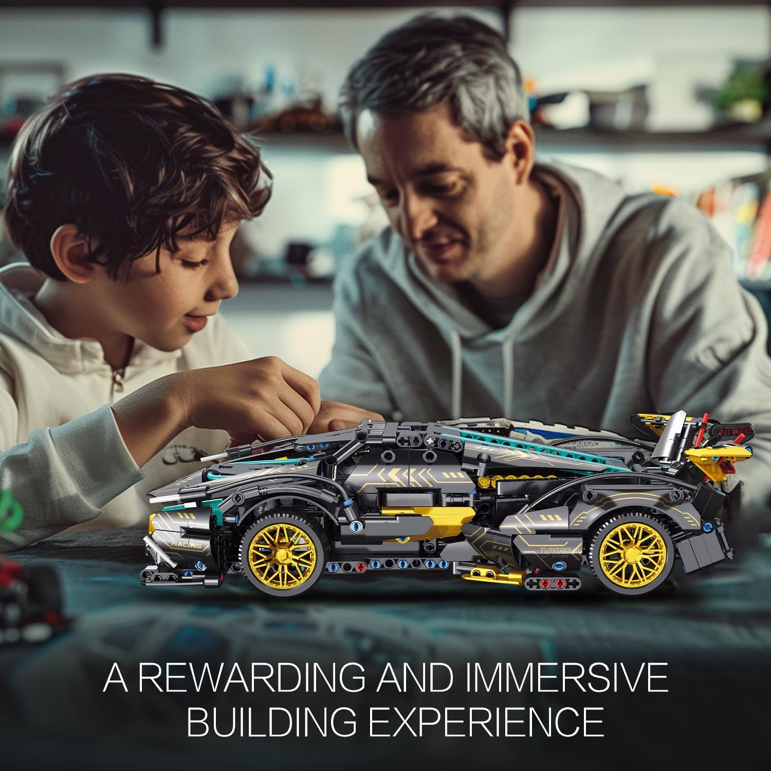 Mechanical Sports Car Building Block Set, 1,012 Pieces